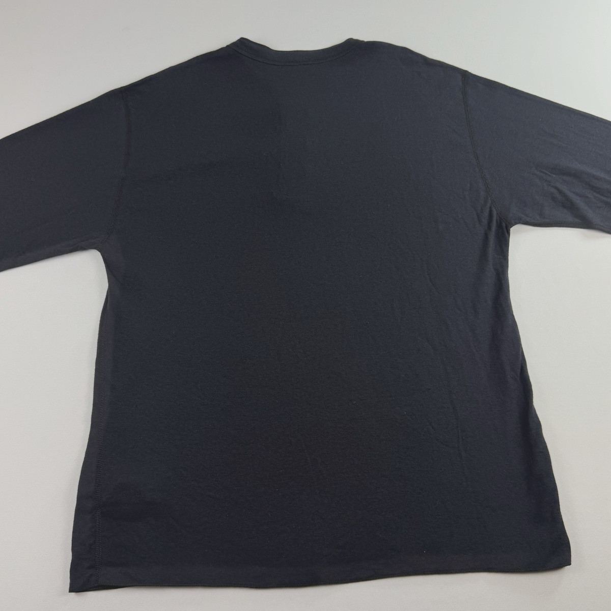 LL Bean Mens XL Blue Thermal Long Sleeve Tee Wool Blend Outdoor Henley Shirt View 6
