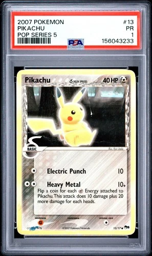 2007 POKEMON POP SERIES 5 #13 PIKACHU PSA 1  Population 4!