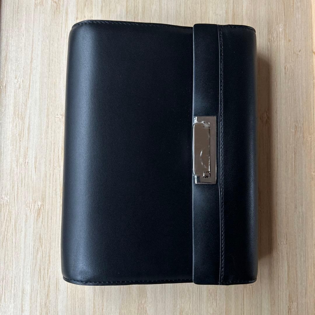unused Filofax Waverley  Organiser Deluxe Lambskin Leather black Authentic 