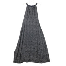 Adrianna Papell Chiffon Midi Dress Womens 14 Navy Polka Dot Academia Minimalist