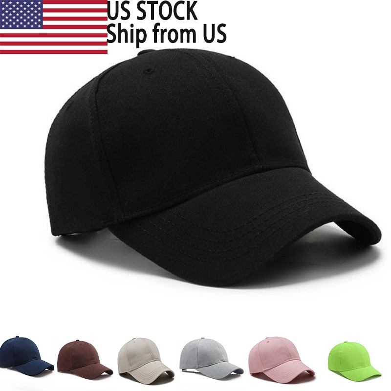 Solid Plain Baseball Cap Trucker Blank Hat Ball Men Women Adjustable