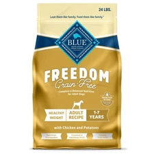 Blue Buffalo Freedom Grain-Free Healthy Weight Dry Dog Food, Chicken, 24lb