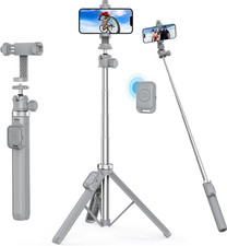 62" Phone Tripod  Selfie Stick, Tripod for iPhone with Remote, Portable, Lightw
