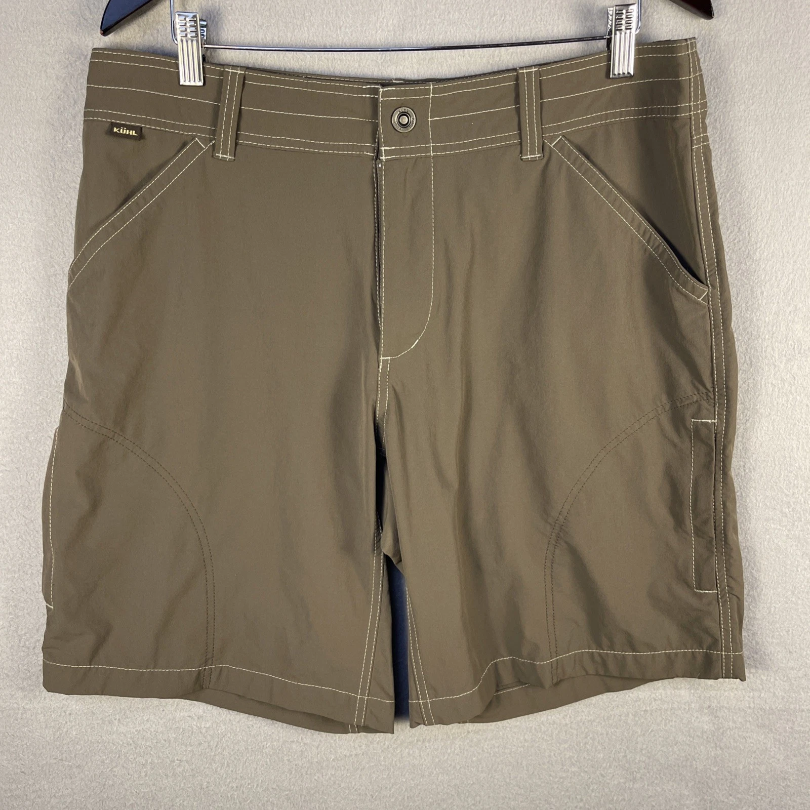 Kuhl Cargo Shorts Mens 36 Gray Pockets Snap Stretch Hiking Outdoor Gorpcore