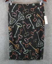 LuLaRoe Cassie Skirt Size Medium Black Key Print NWT