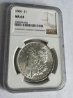 1886 Morgan Silver Dollar MS64 NGC #005