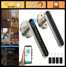 Smart Fingerprint Door Lock - Keyless Entry with Handle, APP/IC Cards, Biometric