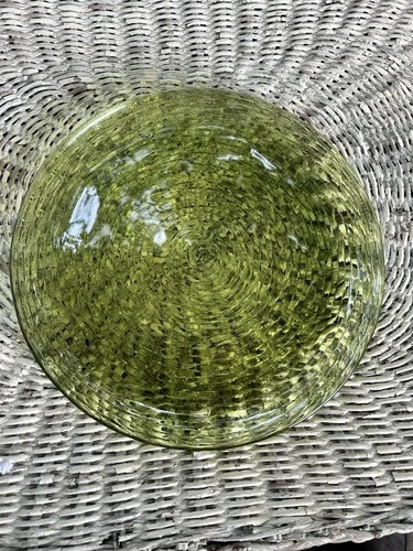 3 Anchor Hocking 10" Soreno Avocado Green Vintage MCM Glass Dinner Plates