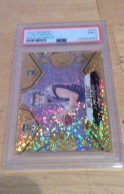 2024 Panini Mosaic - J.J. McCarthy #275 jersey match Gold Sparkle Prizm /24 (RC)