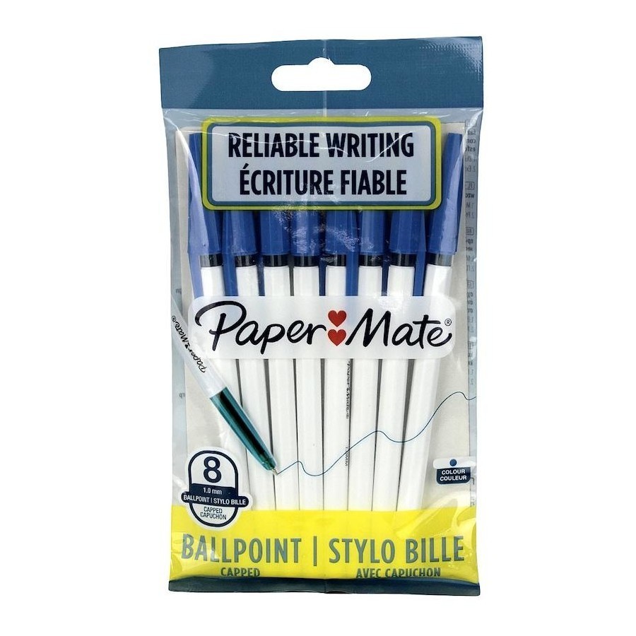 Paper Mate – Penna Pouch Paper Mate Blue 1mm Bls. 8pz
