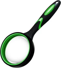 Magnifying Glass, 10X Handheld Reading Magnifier, Non-Scratch Quality Glass Lens