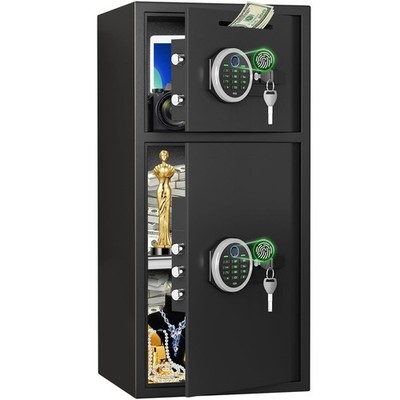 6.0 Cu ft Fingerprint Large Safe Box, Home Safe Double Door with Deposit Slot 