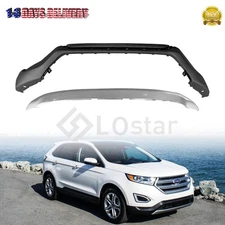 Chrome+Plastic Front Lower Bumper Cover Deflector Valance Fit 2015-18 Ford Edge