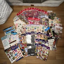 Huge Lot Scrapbooking Stickers Crafts 70 Packs New Sticko K&co Jot Park Lane