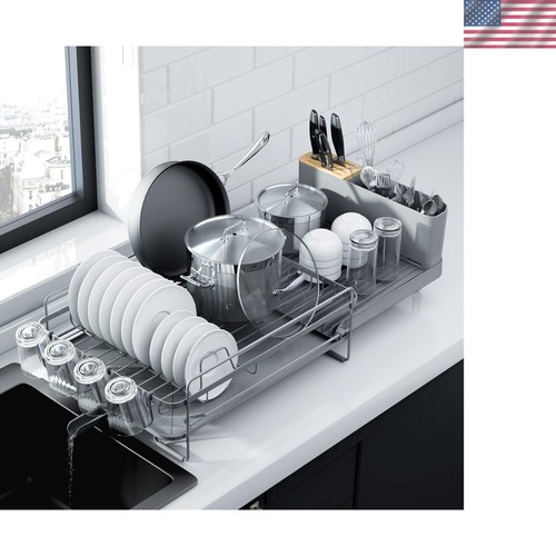 Large Expandable Kitchen Drying Rack - Prevents Slips & Organizes ...