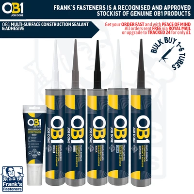 OB1® Multi-Surface Construction Sealant & Adhesive Waterproof Silicone 1-6 Tube
