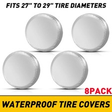 8PCS 27-29" Waterproof Tire Covers Wheel & Type RV Trailer Camper Sun Protector