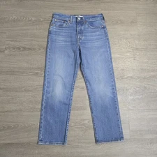 Levi's Premium Jeans Womens Sz 27 (28x26) Blue Wedgie Straight Denim Button Fly 