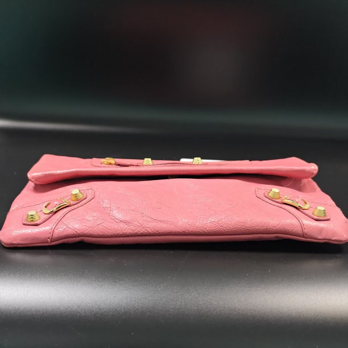 BALENCIAGA Aged Lambskin Motorcycle Style Pink Clutch | eBay
