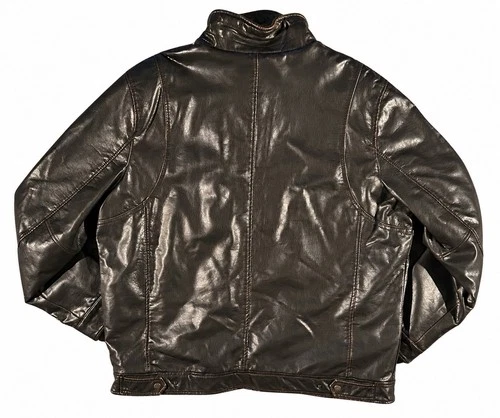 G.H. Bass Men’s XXL Faux Leather Sherpa Lined Jacket Brown NWT Workwear image 3