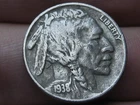 1938 D Buffalo Nickel 5 Cent Piece- VF/XF Details, Partial Horn