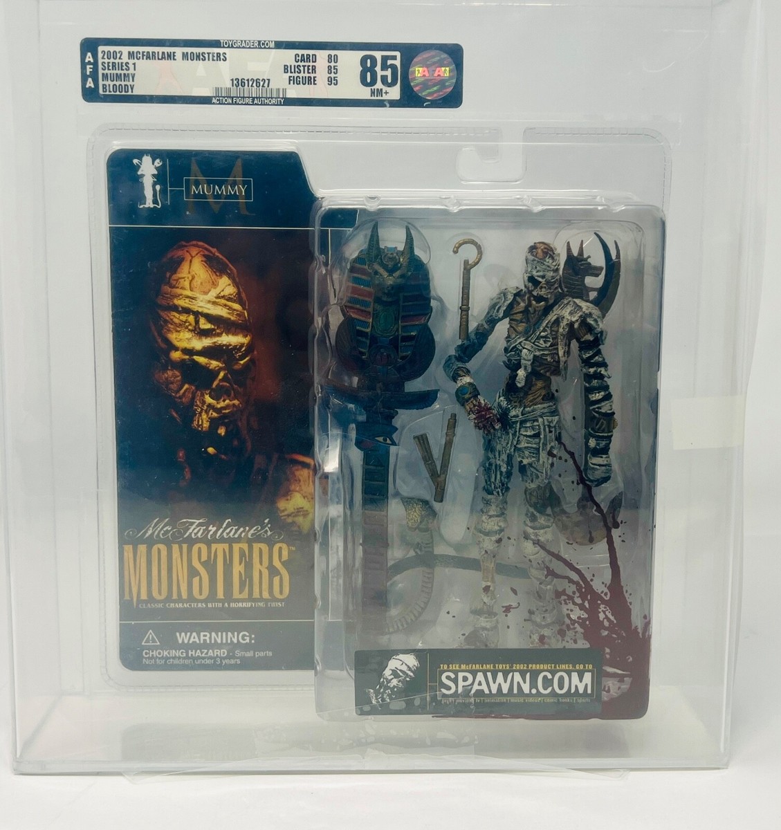 2002 MUMMY AFA 85NM+ (BLOODY PACKAGE VARIANT) MCFARLANE MONSTERS