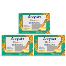Asepxia Pineapple Exfoliating Bar Soap. 4 oz. Pack of 3