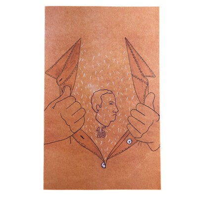 Eduardo Arroyo Ulysses Illustrated Bookplate Art Print 7.75 x 12.5  Brown Joyce