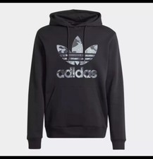 Adidas Originals Trefoil Graphics Camo Infill Hoodie Fleece Mens Black M
