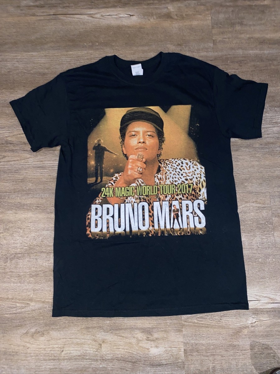 Bruno Mars 24K Magic World Tour Official Concert T-Shirt Double