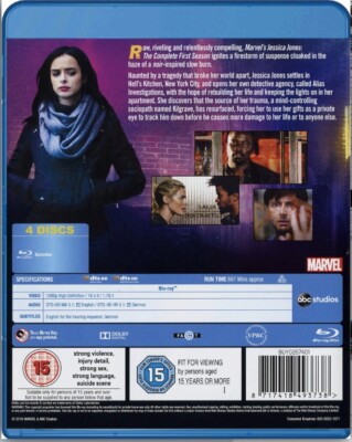 Jessica Jones The Complete First Season 1(Blu-ray,Region Free)NEW