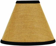 Burlap Stripe Black - Wheat 6" Lampshade Candle Clip Country Style Primitive Hom