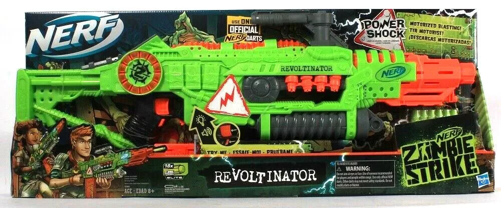 Revoltinator Nerf Zombie Strike Toy Motorized Blaster & 18 Nerf