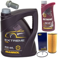 MotoröL Set 5W-40 6 Liter + ÖLfilter SH 437 P + Schraube FüR Mercedes C-Klasse