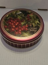1994 Season's Greetings Cranberries 6 1/8" Round Tin