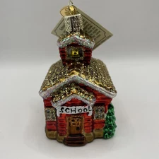 Merck Family Old World Christmas Ornament School House 2001 NWT