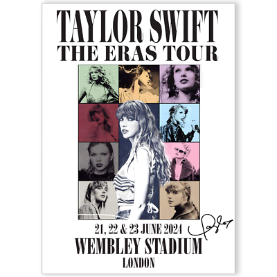 Taylor Swift The Eras Tour 2024 Poster SIGNED Print For