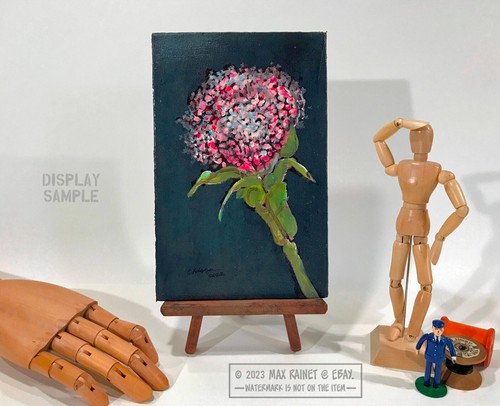 Variegated Carnation 2022 C Peterson * Original Oil Painting * Colorful Flower - Picture 4 of 24