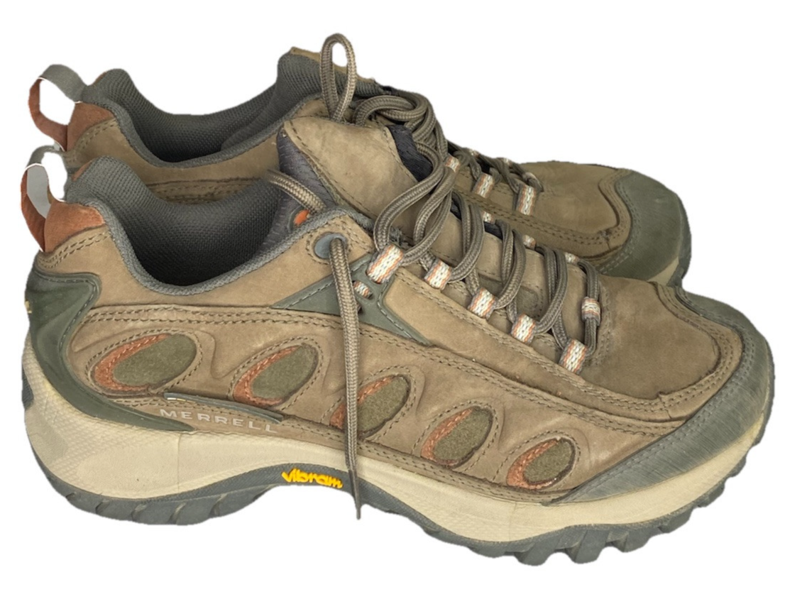 Merrell scarpe da trekking donna Radius Moss stringate pelle marrone suola gomma taglia 8