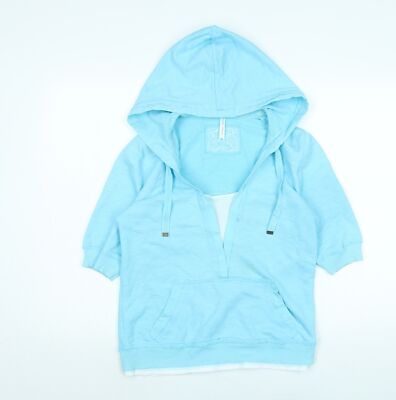Marks and Spencer Damen Blau Baumwolle Pullover Hoodie Größe 10