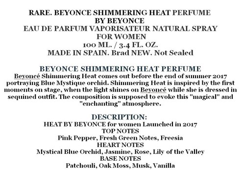 Rare. BEYONCE HEAT by Beyonce EDP Spray for Women 3.4 oz / 100ml . Variations - Picture 39 of 61