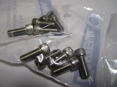 1/4''-28 x 5/8'' ASTM F837 Hex Grade 18-8 Stainless Steel Socket Cap Screw QTY 10