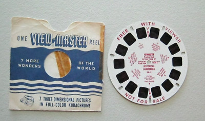 View-Master Reel DR-51, Demo Reel, Historical Landmarks, Labeled Not For Sale