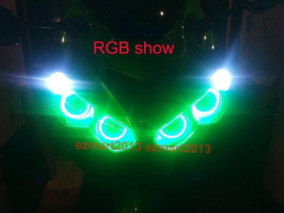 Dream color RGB halo ring for Kawasaki Ninja ZX14 ZX14R 06-20 Flow Chasing DRL — 第 3/4 张图片