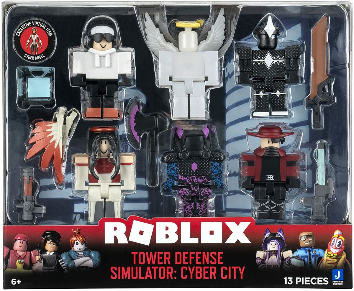 ROBLOX Tower Defense Simulator Cyber City Playset with Cyber Angel NEW