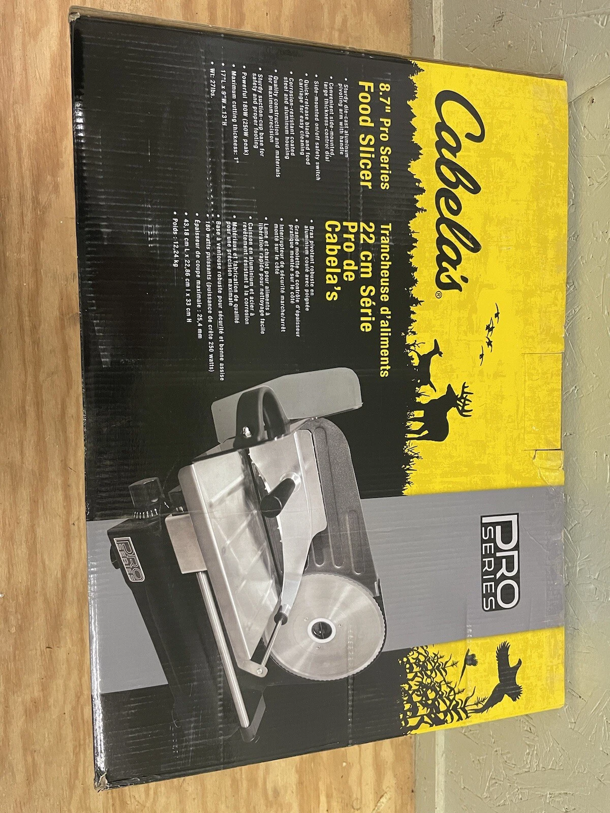 Cabela's 8.7" Pro Series Food Slicer 180 Watt Black & Silver - product detail image 1