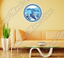Mountain Climbing Adventure Camp Wall Sticker Interior Decor 22"X22"