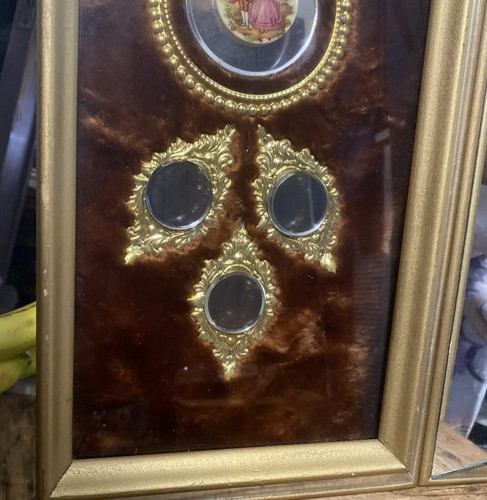 Vintage Fragonard Mirrored Wall Shadow Box MCM Wall Decor ~Set Of 2~ 23” X 11” - Picture 11 of 21