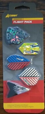 Accudart 5 Pack Assorted Hologram Dart Flights Standard Slim Arrowhead Vortex 
