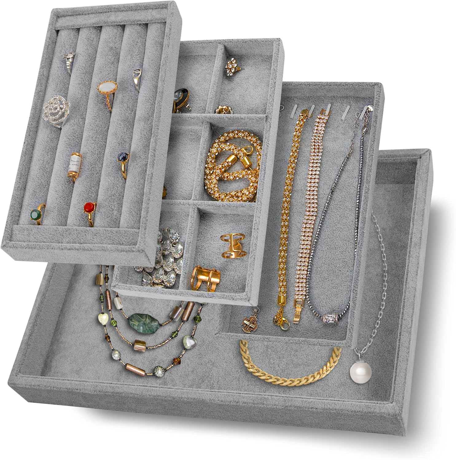 Compact Jewelry Drawer Organizer Tray for Efficient Storage-image
